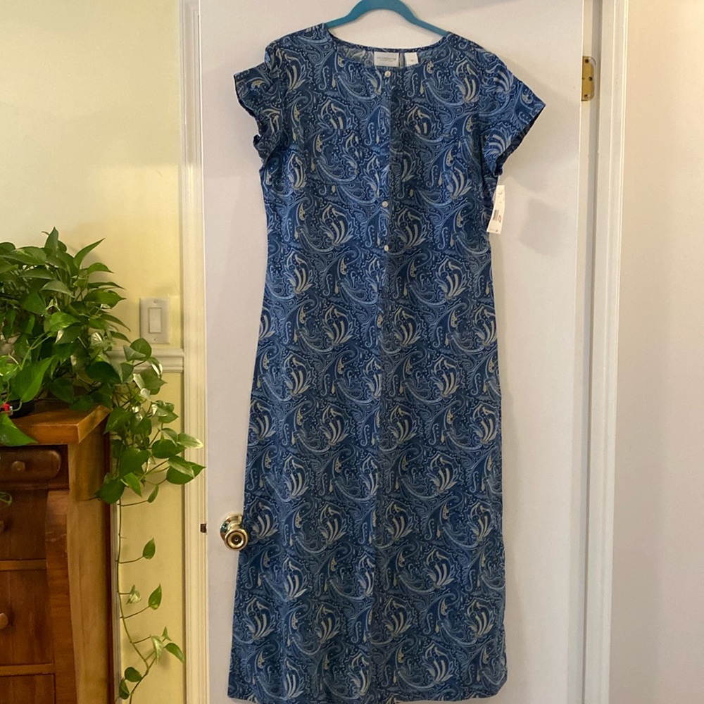 Paisley print lightweight denim dress